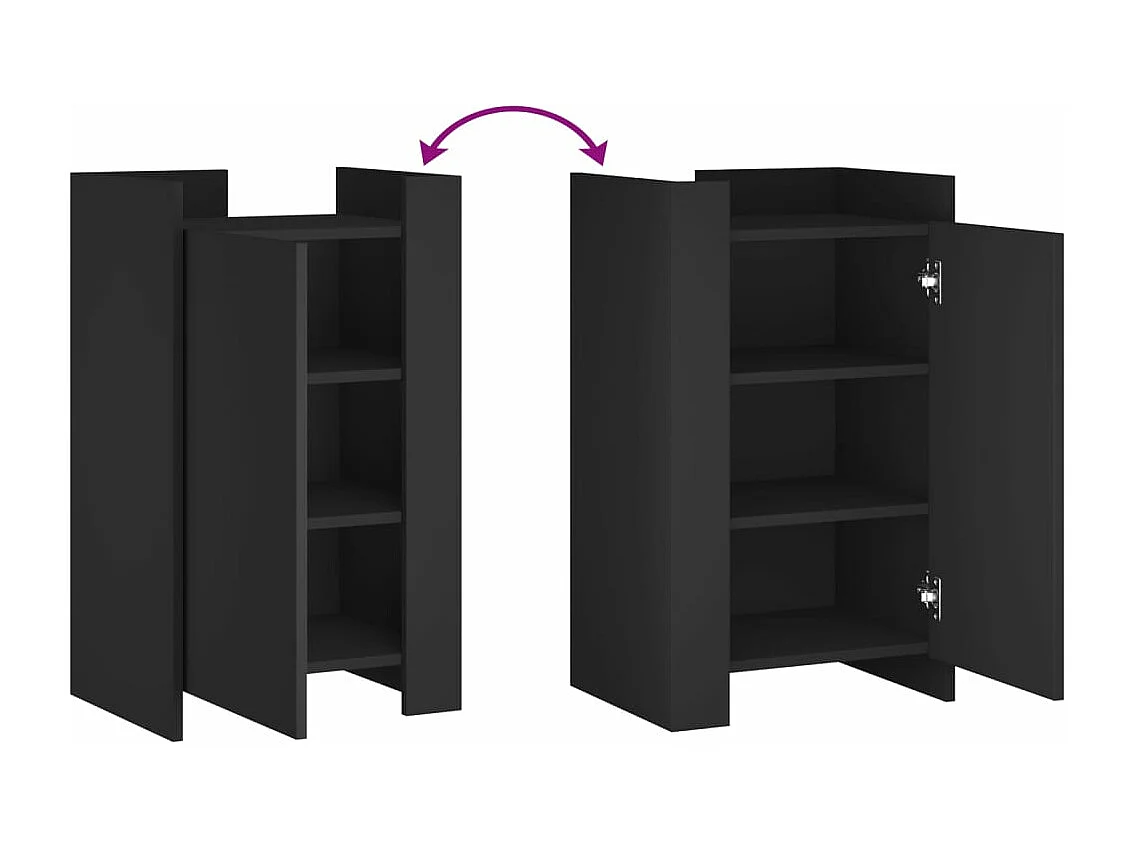 Buffet noir 45x35x75 cm bois d’ingénierie