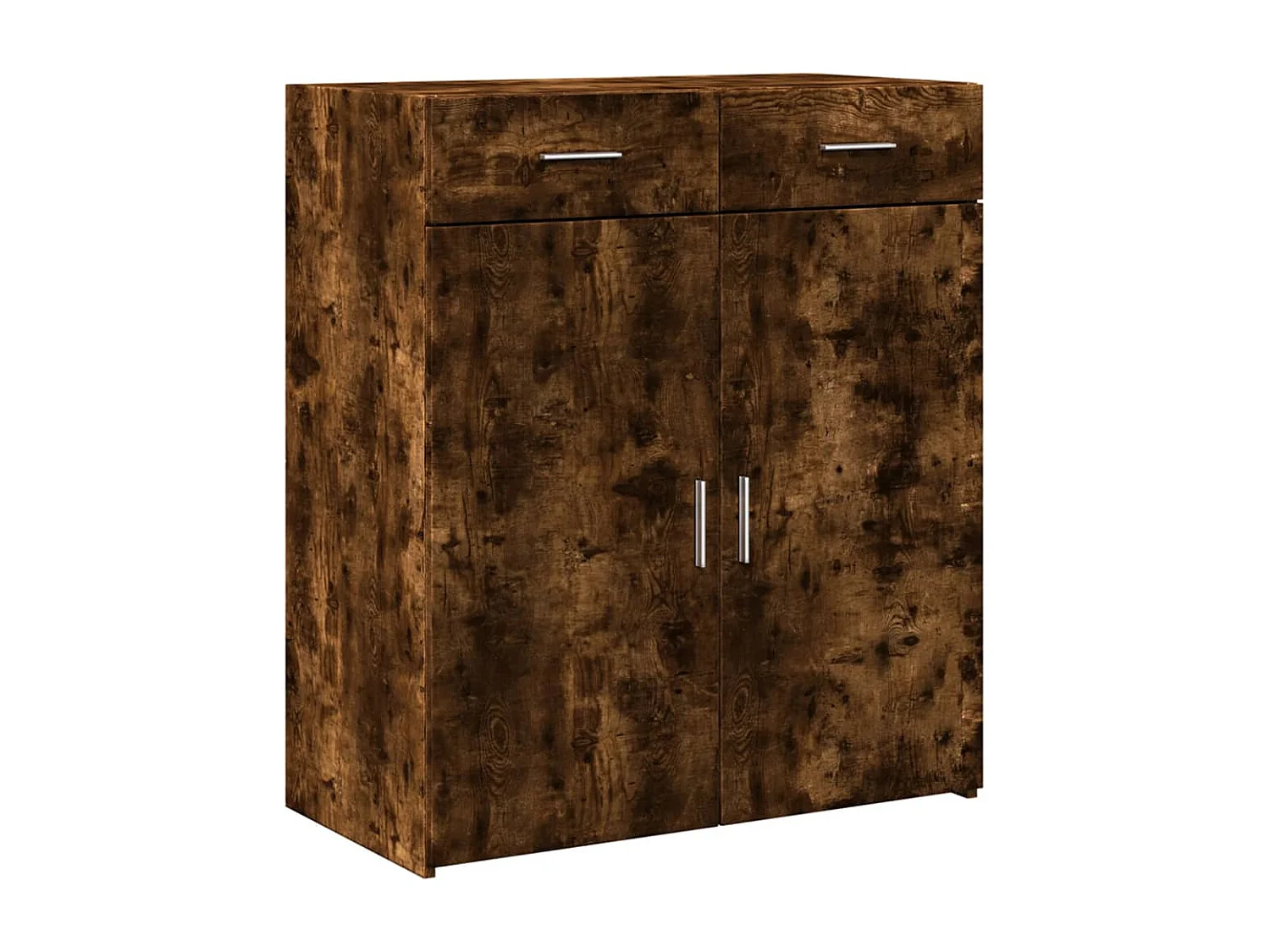 Bufet Dębowy 80x42,5x93 cm Z Drewna Inżynieryjnego 2 Szuflady