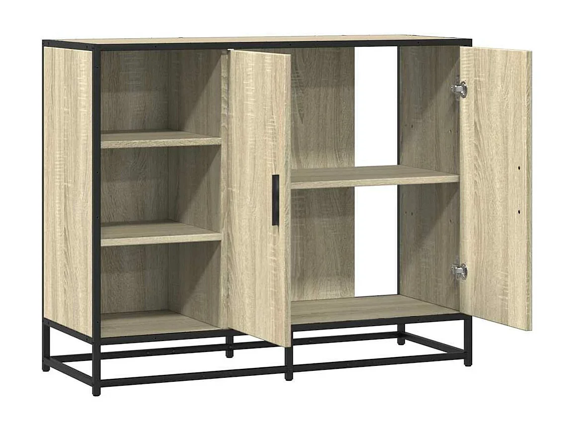 Buffet chêne sonoma 92x35x76 cm bois d'ingénierie