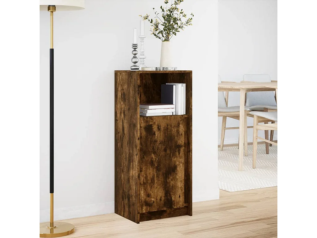 Dressoir met LED 42,5x34x100 cm bewerkt hout gerookt eikenkleur