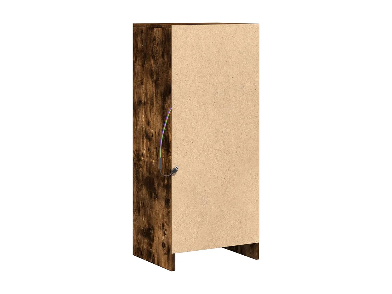 Buffet avec LED chêne fumé 42,5x34x100 cm bois d'ingénierie