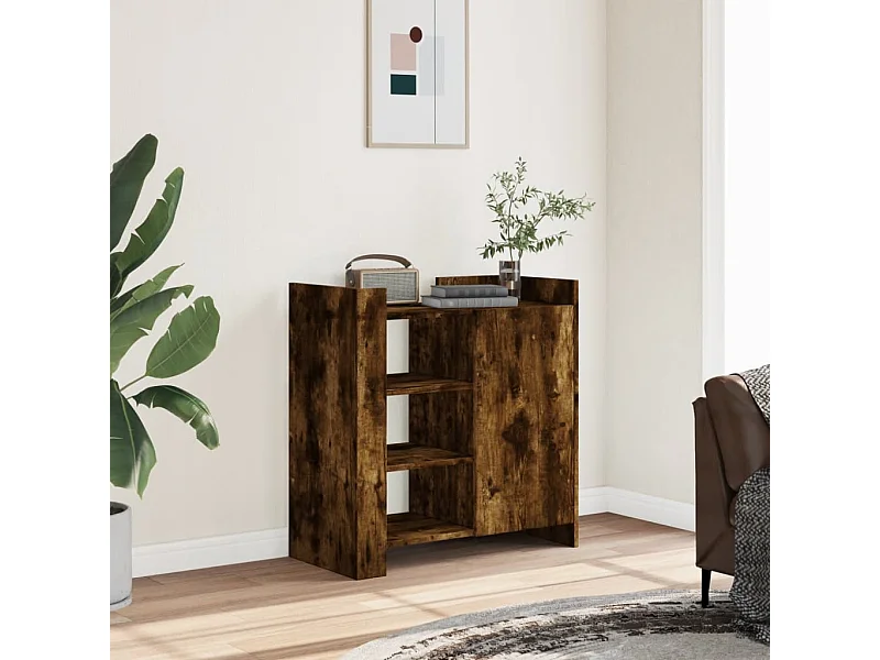 Buffet chêne fumé 73,5x35x75 cm bois d'ingénierie
