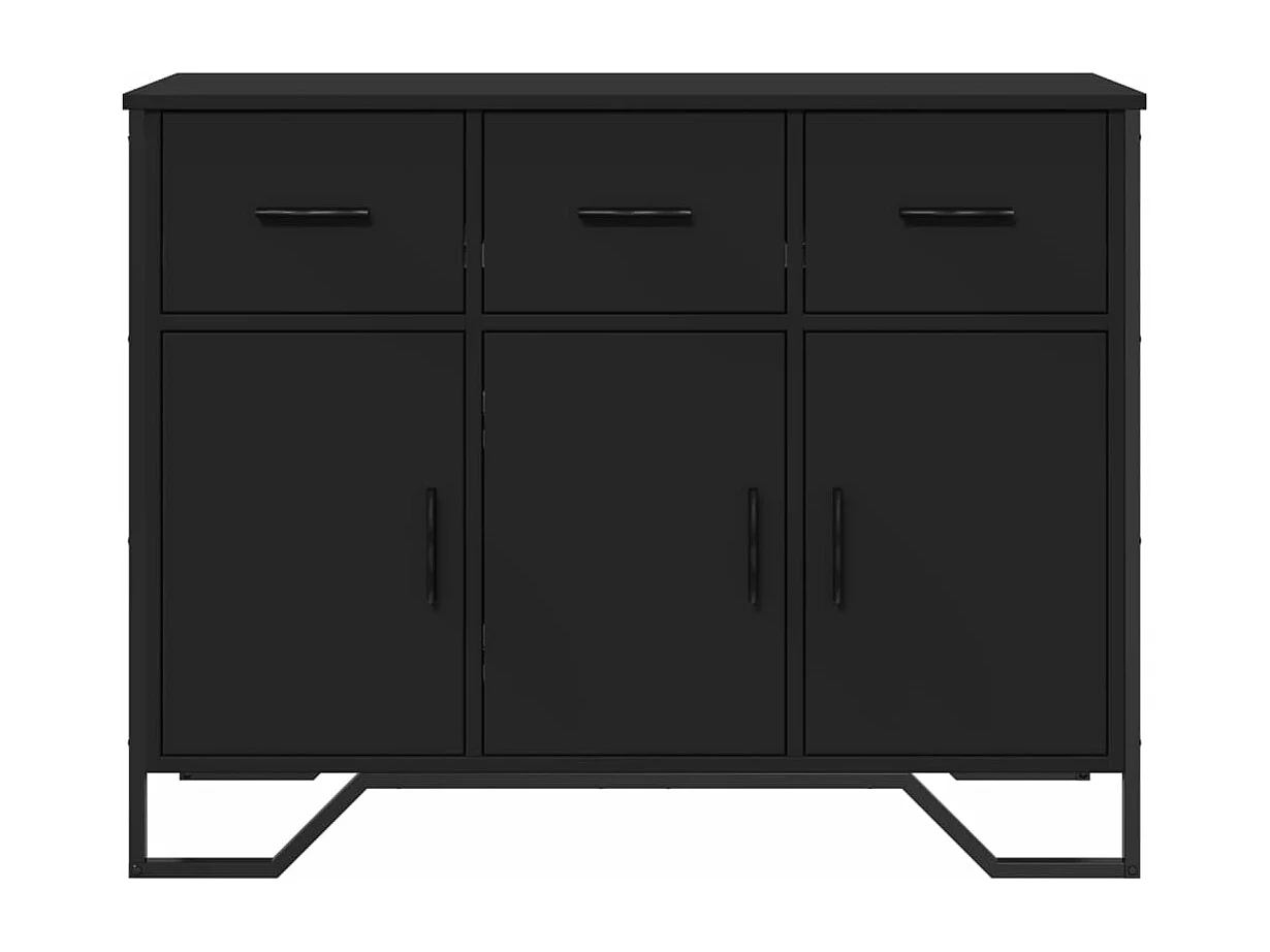 Aparador madera de ingeniería negro 97x32,5x74,5 cm
