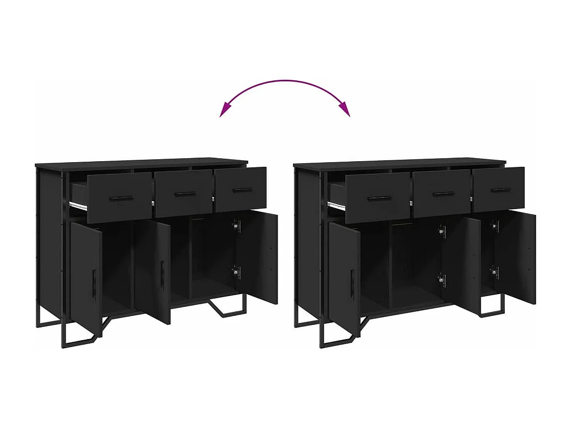 Sideboard Schwarz 97x32,5x74,5 cm Holzwerkstoff