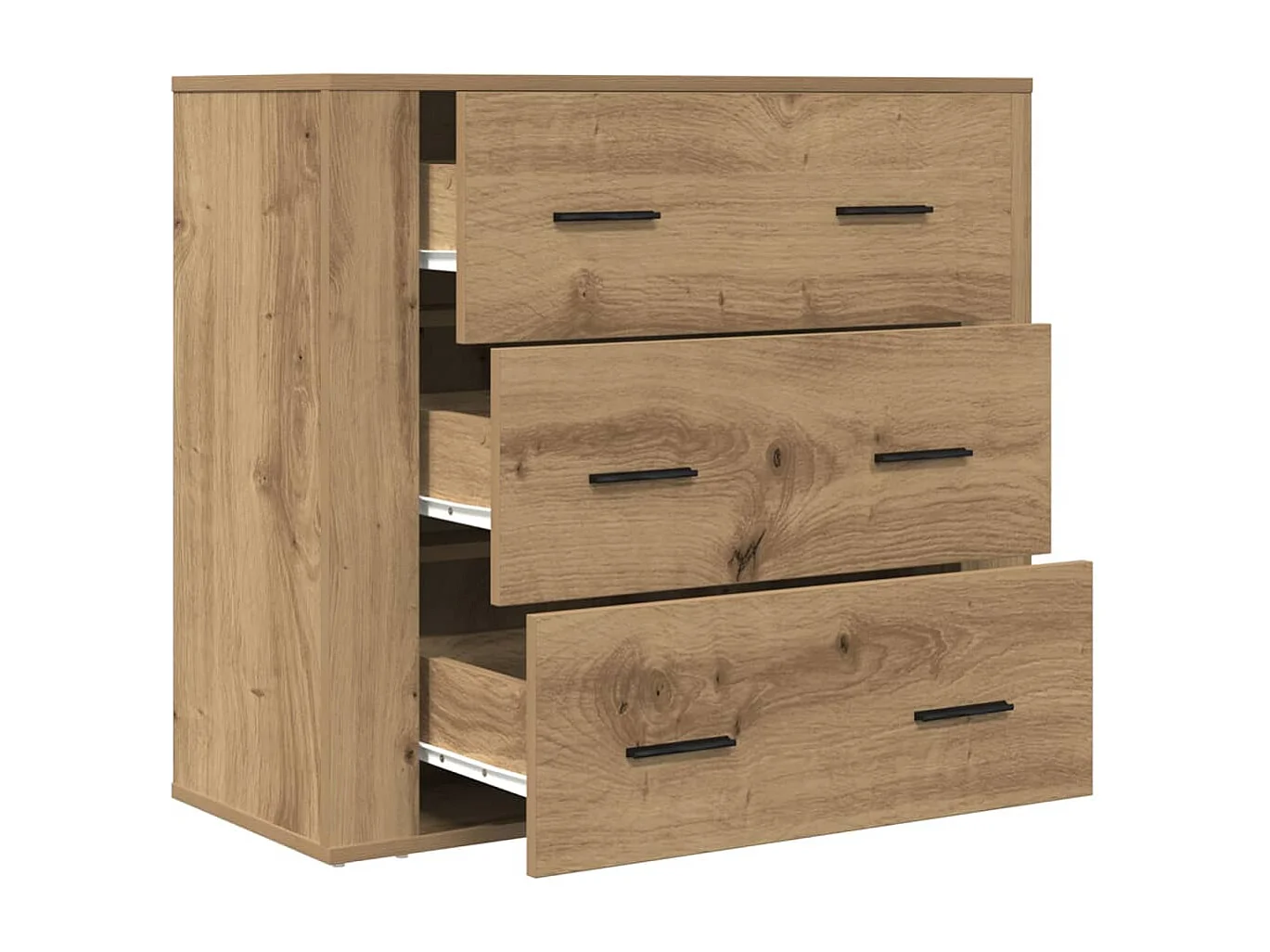 Buffet chêne artisanal 80x33x70 cm bois d'ingénierie