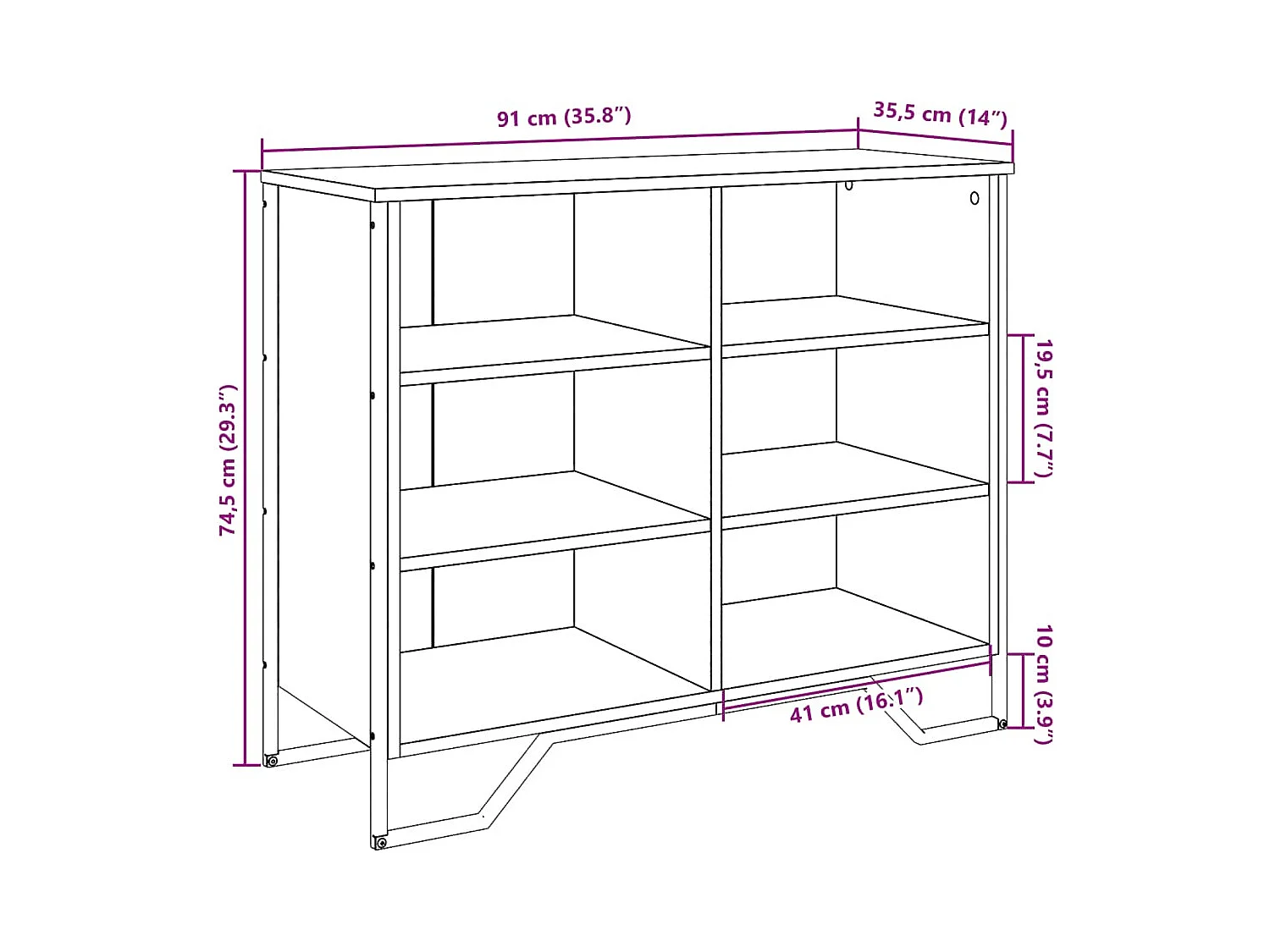 Buffet sonoma gris 91x35,5x74,5 cm bois d'ingénierie
