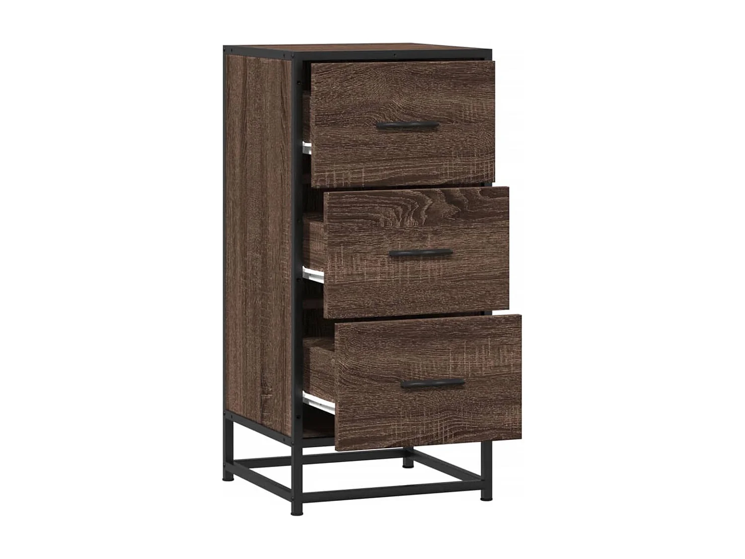 Buffet chêne marron 35,5x35x76 cm bois d'ingénierie et métal