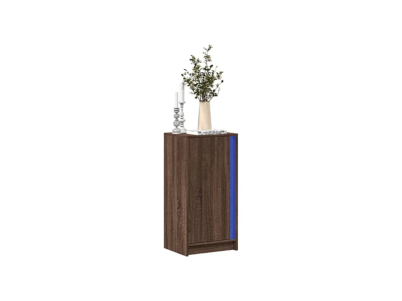 Buffet avec LED chêne marron 42,5x34x85 cm bois d'ingénierie