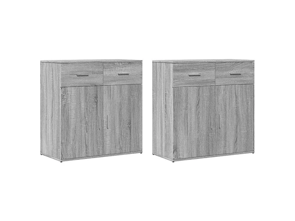 Buffets 2 pcs sonoma gris 79x38x80 cm bois d'ingénierie