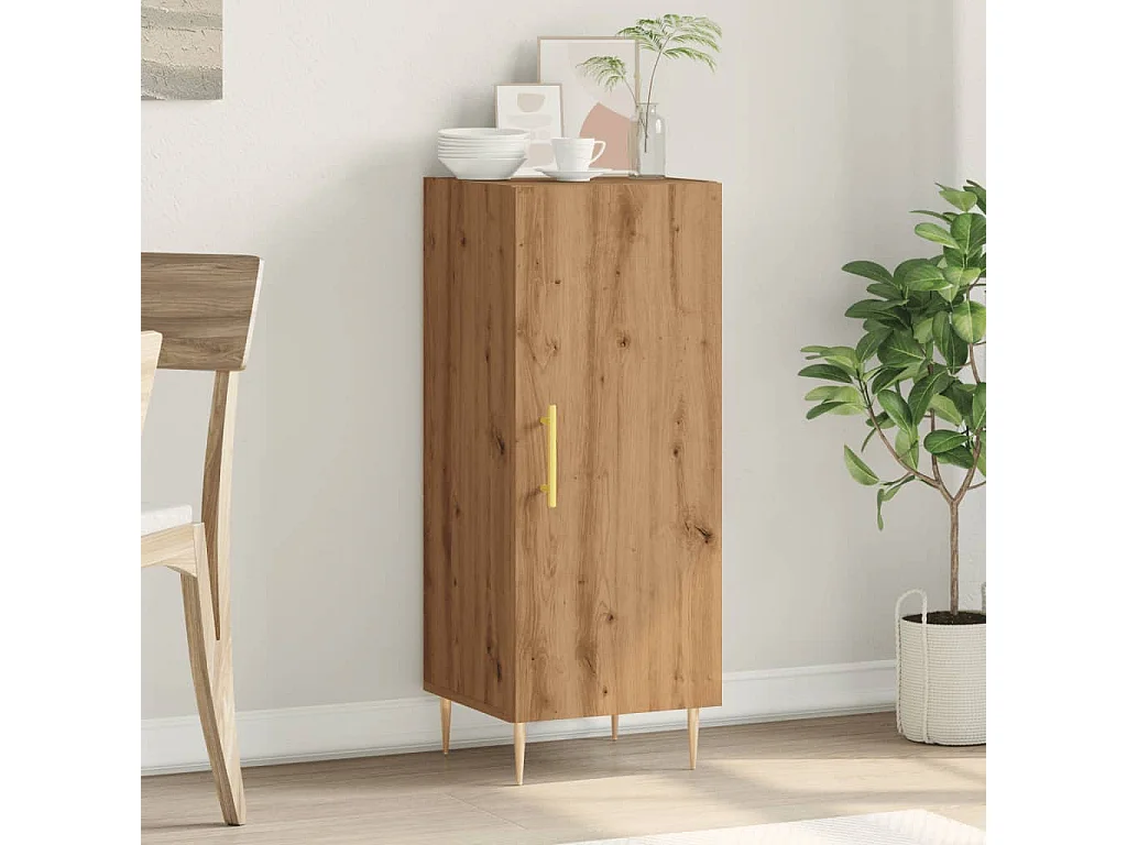 Buffet chêne artisanal 34,5x34x90 cm bois d'ingénierie