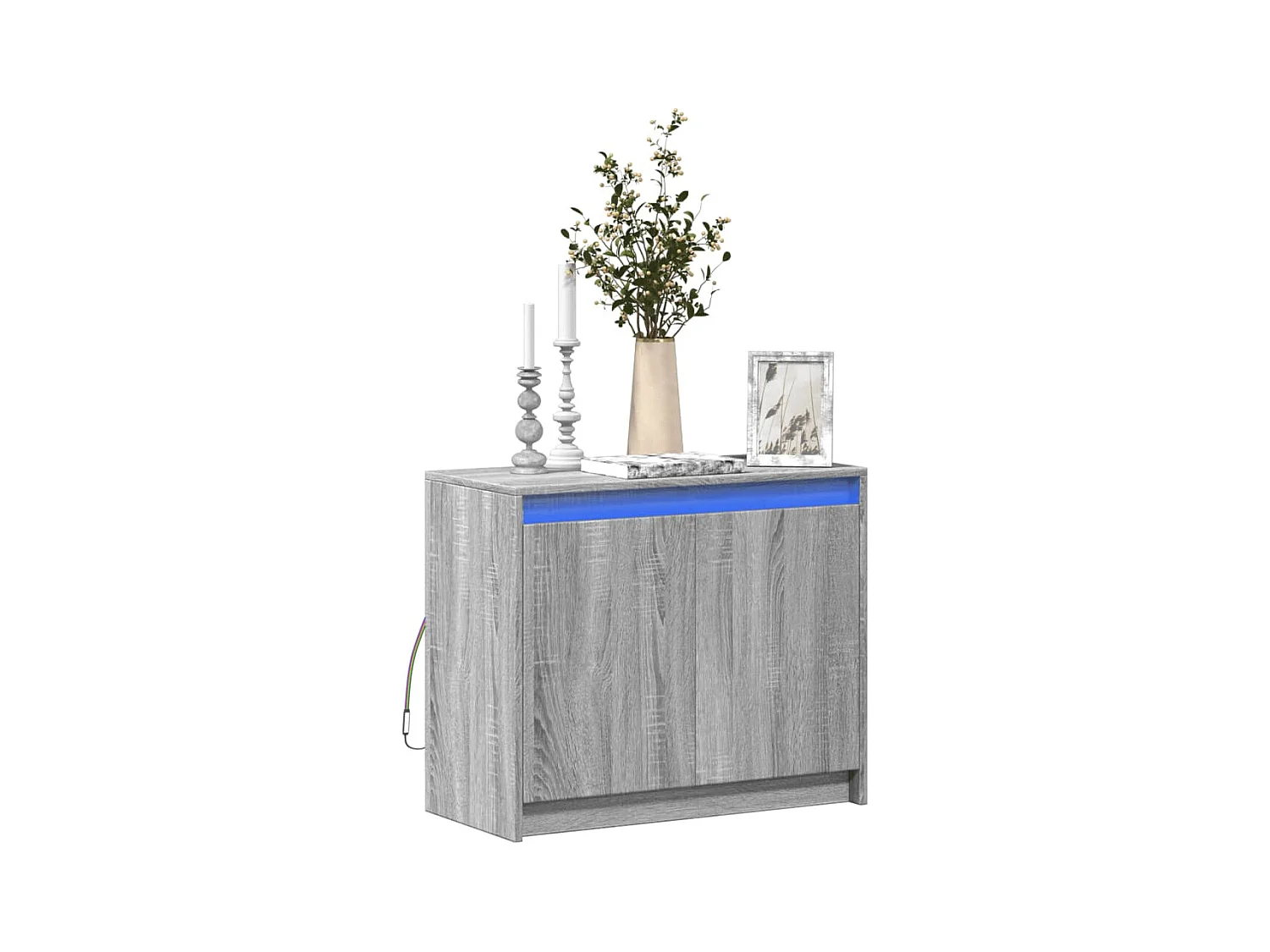 Buffet avec LED sonoma gris 72x34x61 cm bois d'ingénierie