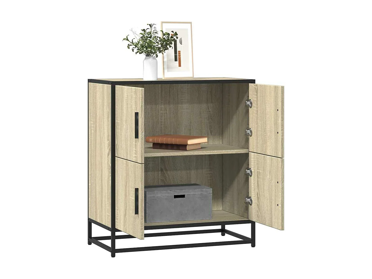 Buffet chêne sonoma 68x35x76 cm bois d'ingénierie