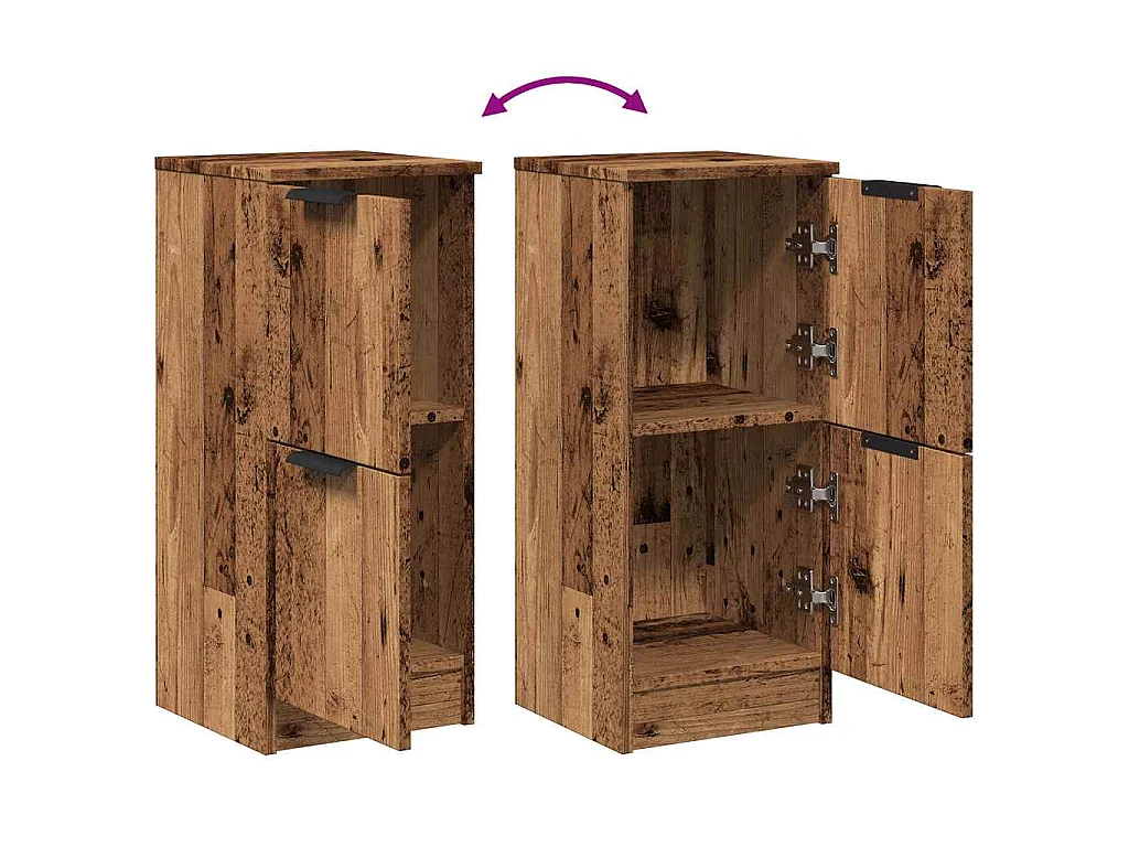 Buffet vieux bois 30x30x70 cm bois d'ingénierie
