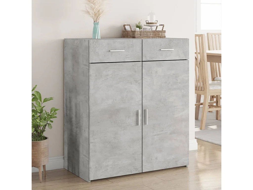 Sideboard Betongrau 80x42,5x93 cm Holzwerkstoff