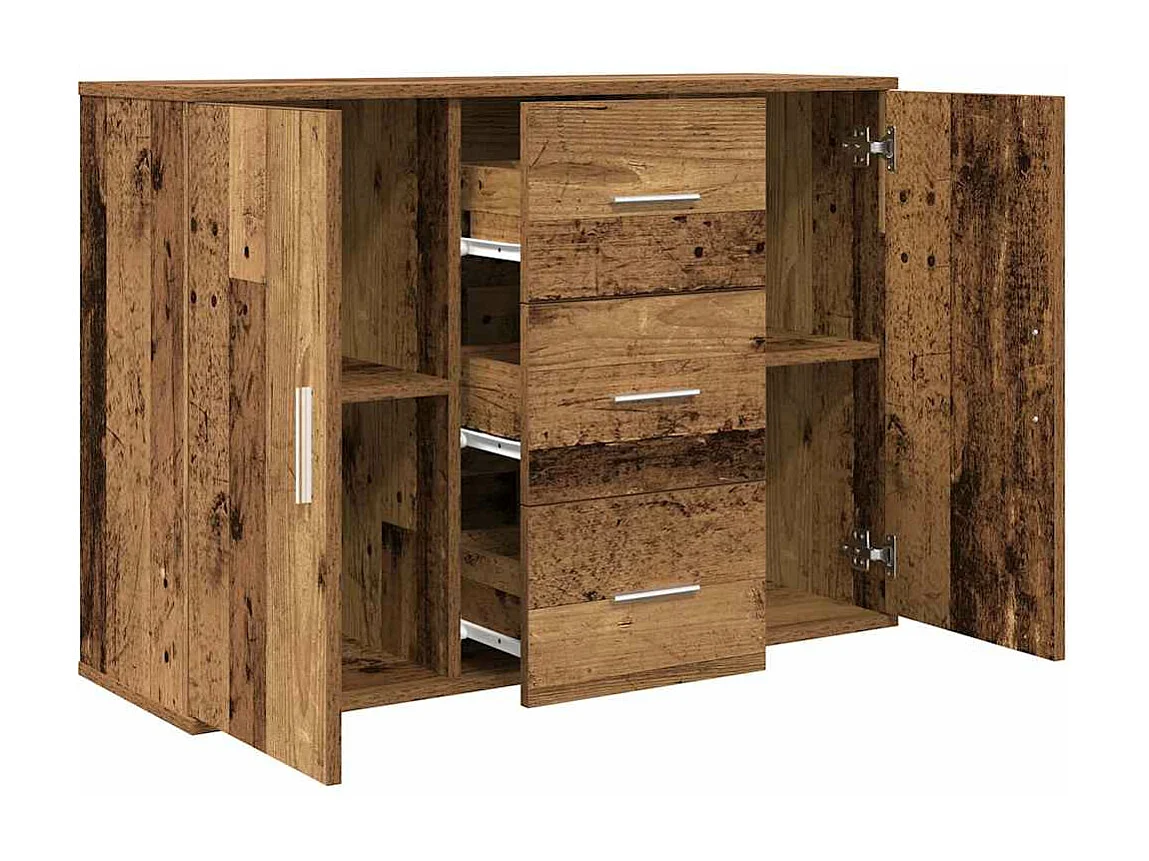 Buffet vieux bois 90x29,5x65 cm bois d'ingénierie