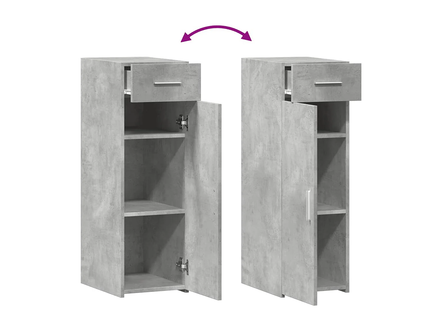 Buffet gris béton 30x42,5x93 cm bois d'ingénierie