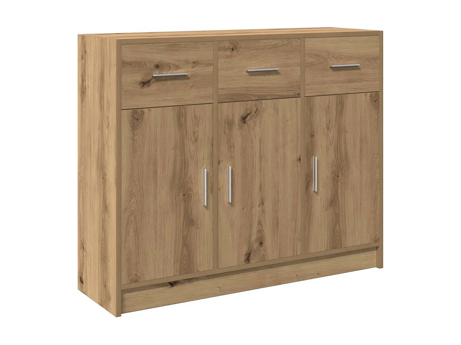 Buffet chêne artisanal 91x28x75 cm bois d'ingénierie