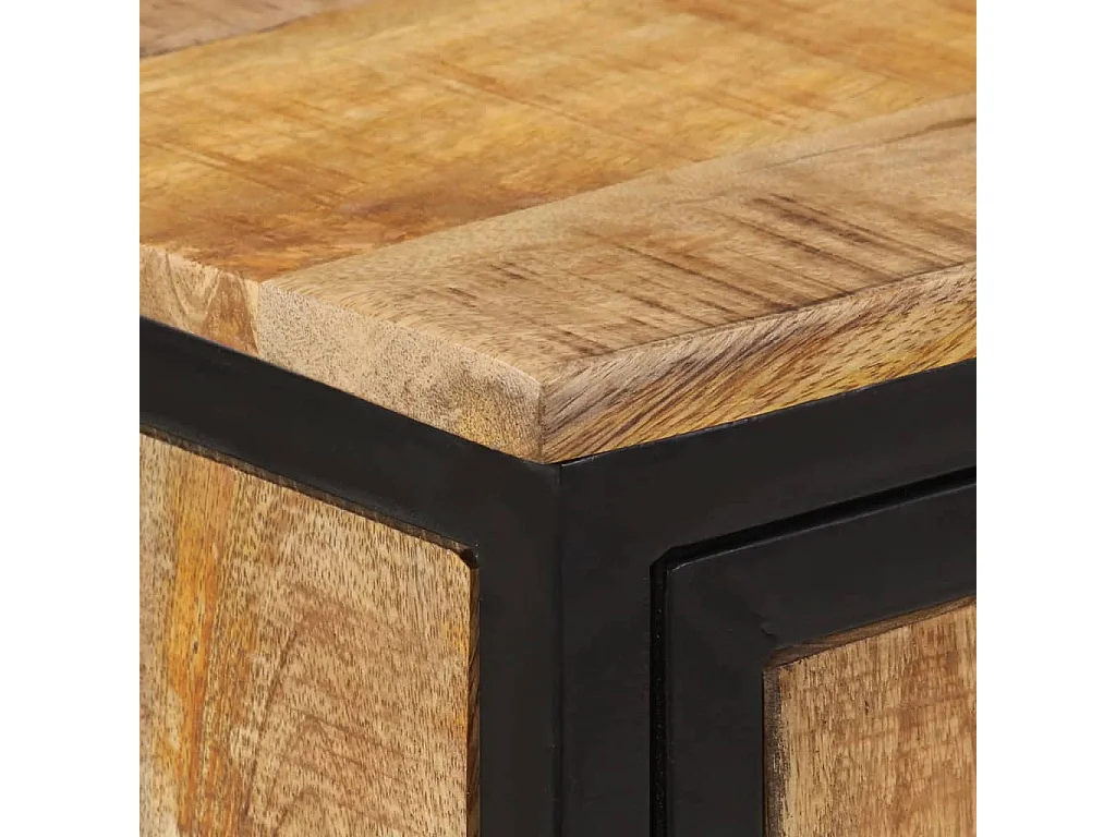 Credenza 105x35x70 cm in Legno Massello di Mango Grezzo