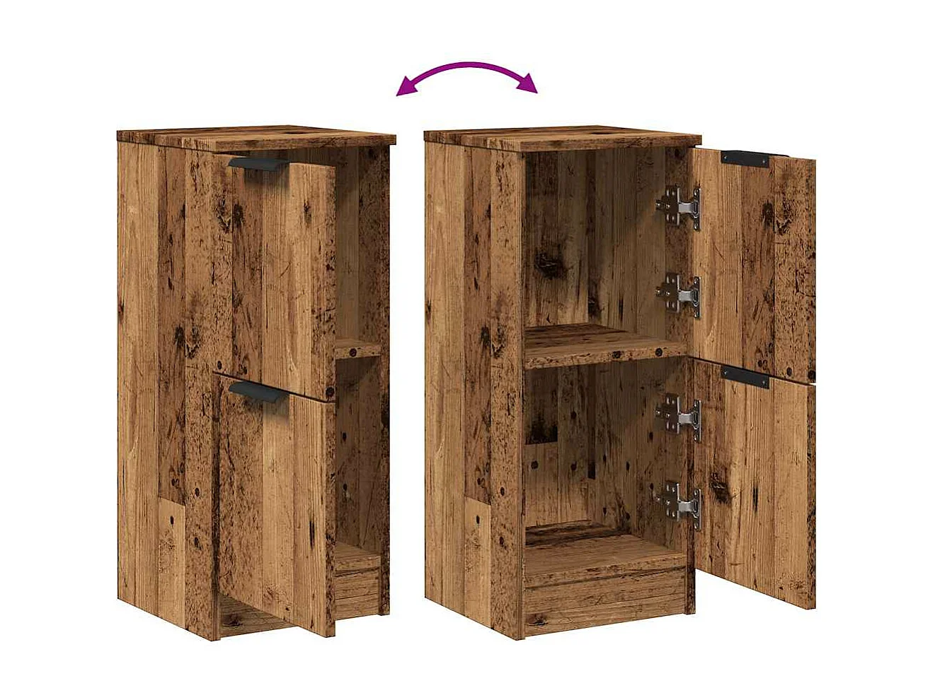Sideboards 2 Stk. Altholz-Optik 30x30x70 cm Holzwerkstoff
