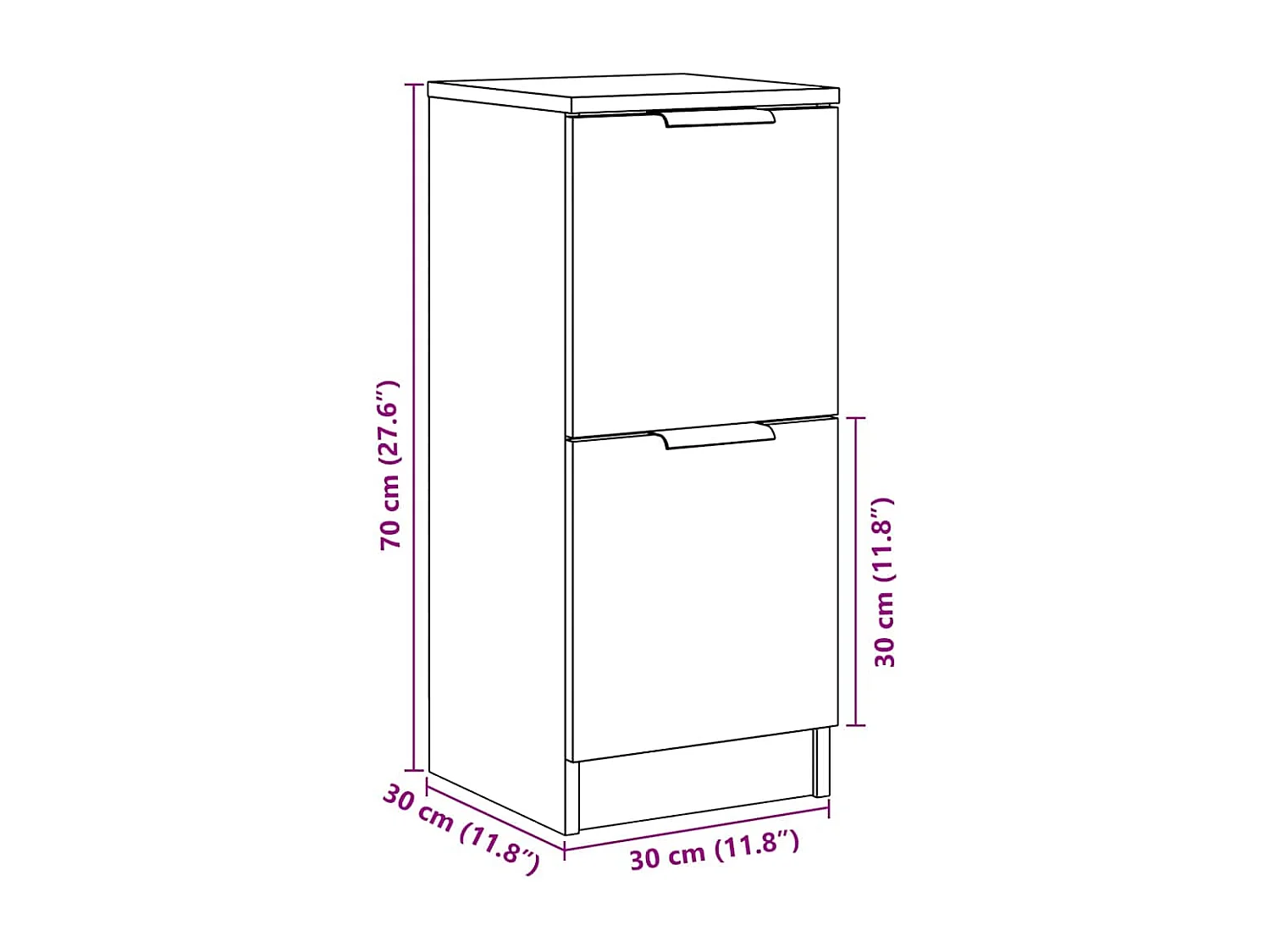 Sideboards 2 Stk. Artisan-Eiche 30x30x70 cm Holzwerkstoff