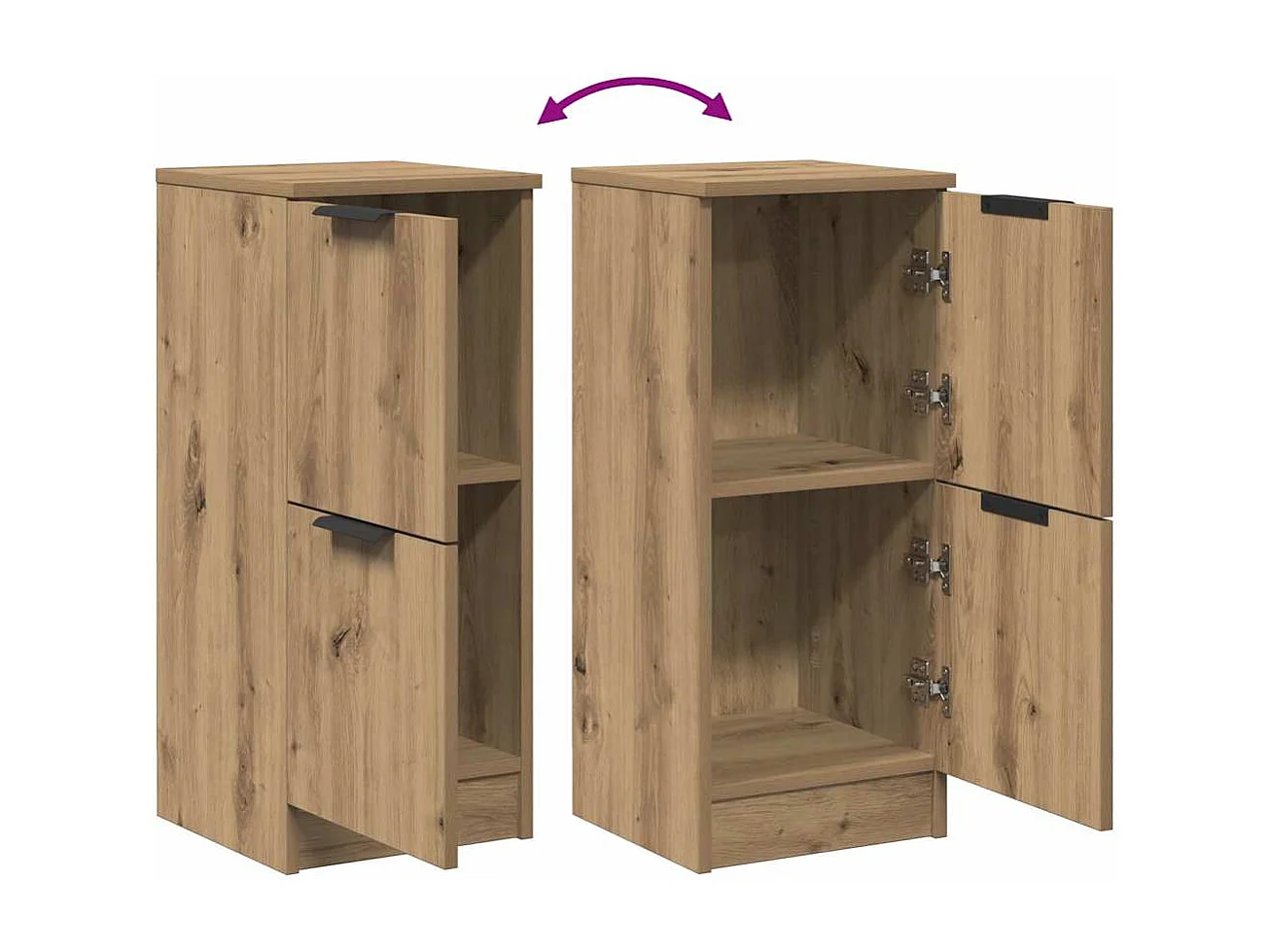 Sideboards 2 Stk. Artisan-Eiche 30x30x70 cm Holzwerkstoff