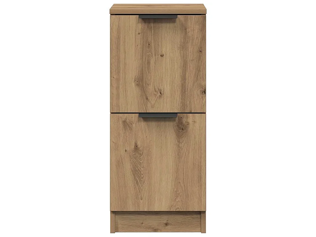 Dressoirs 2 st 30x30x70 cm bewerkt hout artisanaal eikenkleur