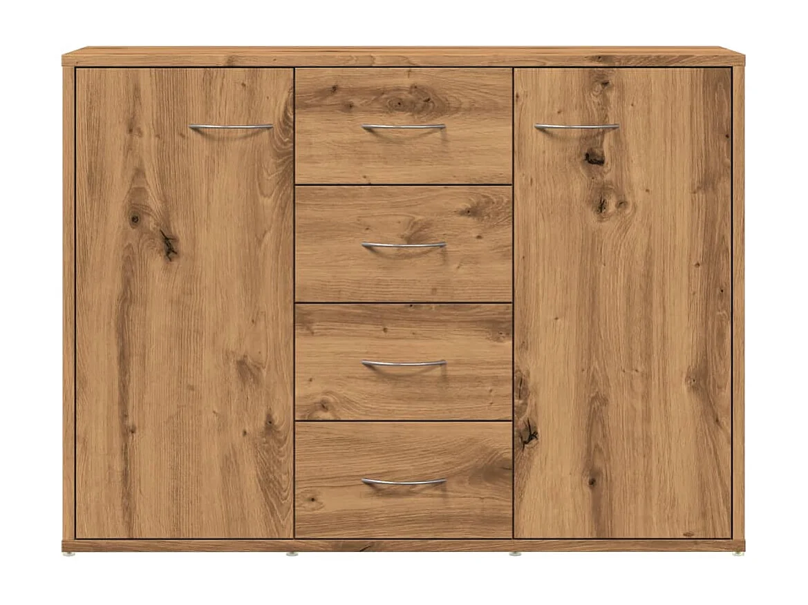 Buffet chêne artisanal 88x30x64 cm bois d'ingénierie