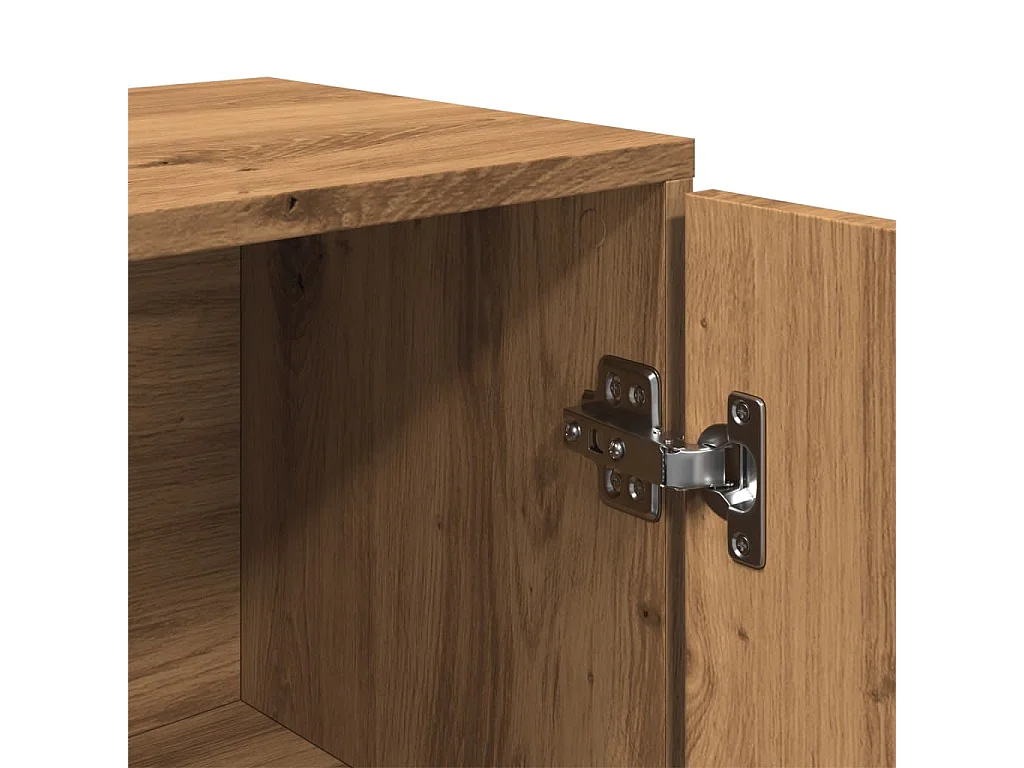 Buffet chêne artisanal 88x30x64 cm bois d'ingénierie