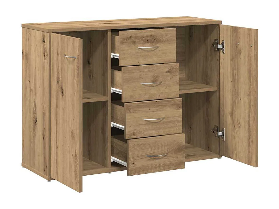 Buffet chêne artisanal 88x30x64 cm bois d'ingénierie