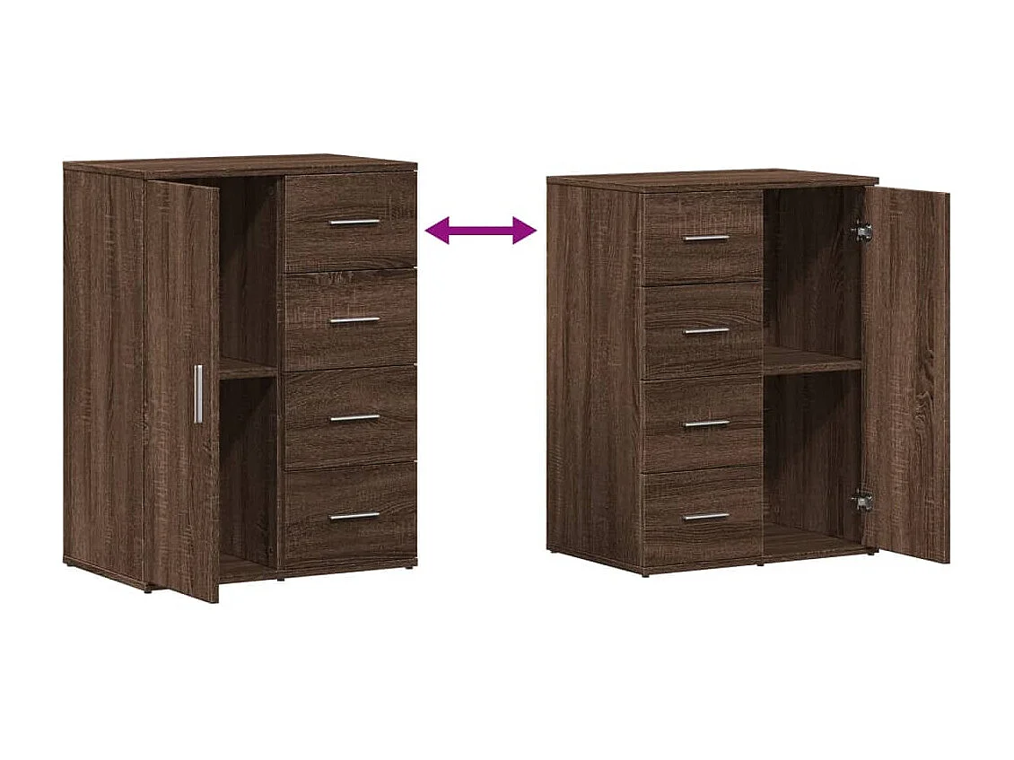 Buffet chêne marron 59x39x80 cm bois d'ingénierie