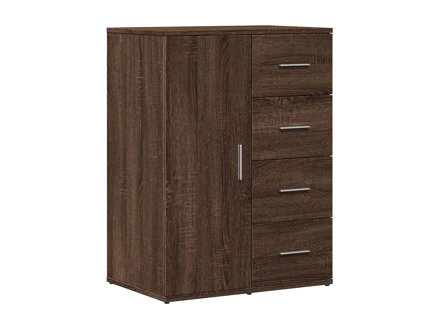 Dressoir 59x39x80 cm bewerkt hout bruin eikenkleur