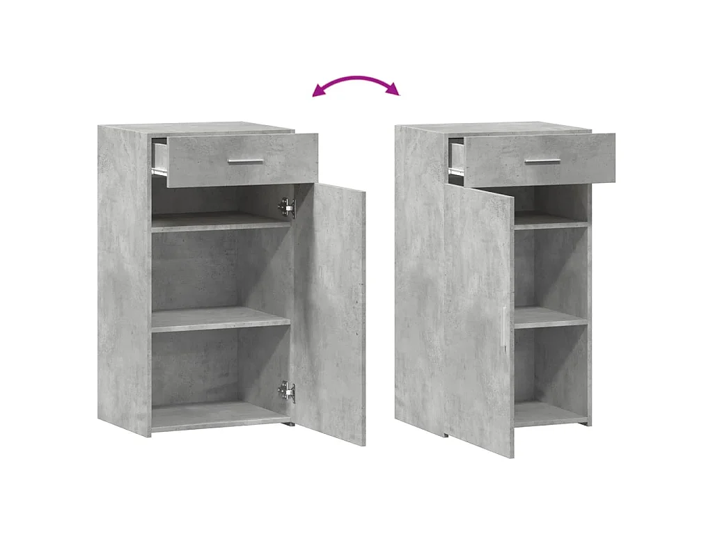 Dressoir 50x42,5x93 cm bewerkt hout betongrijs