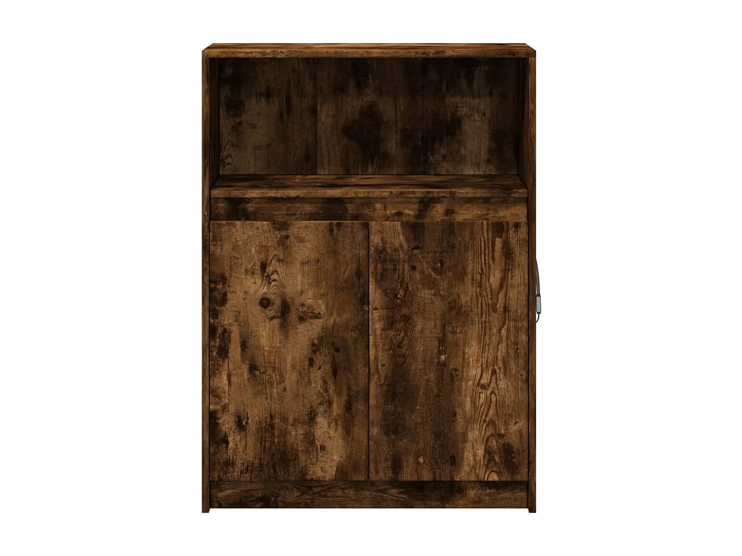 Aparador con LED madera ingeniería roble ahumado 72x34x100 cm