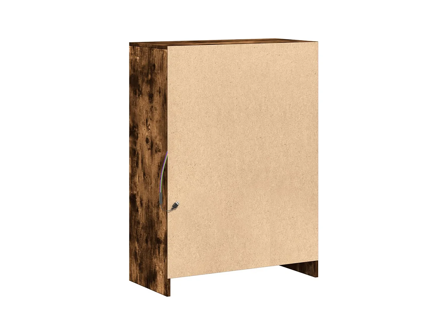 Aparador con LED madera ingeniería roble ahumado 72x34x100 cm