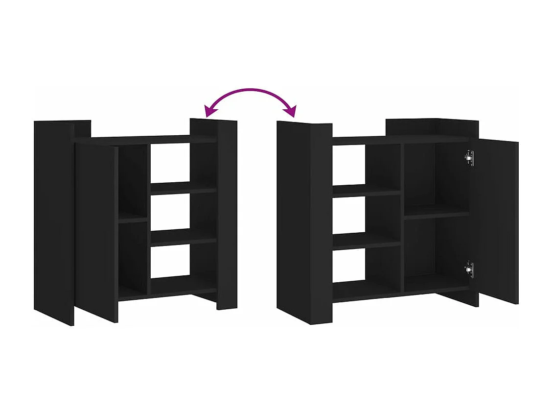 Buffet noir 73,5x35x75 cm bois d'ingénierie