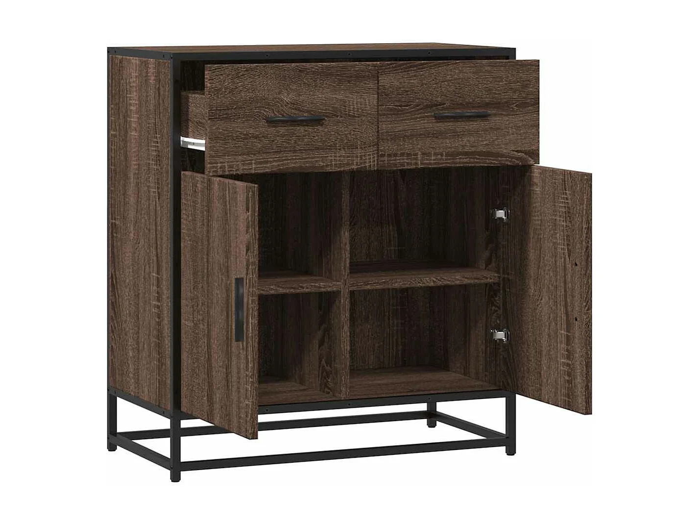 Buffet chêne marron 68x35x76 cm bois d'ingénierie