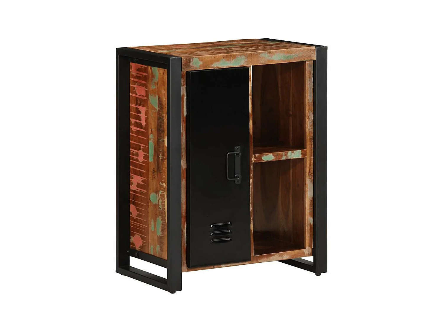 Buffet multicolore 55x35x70 cm bois massif récupération