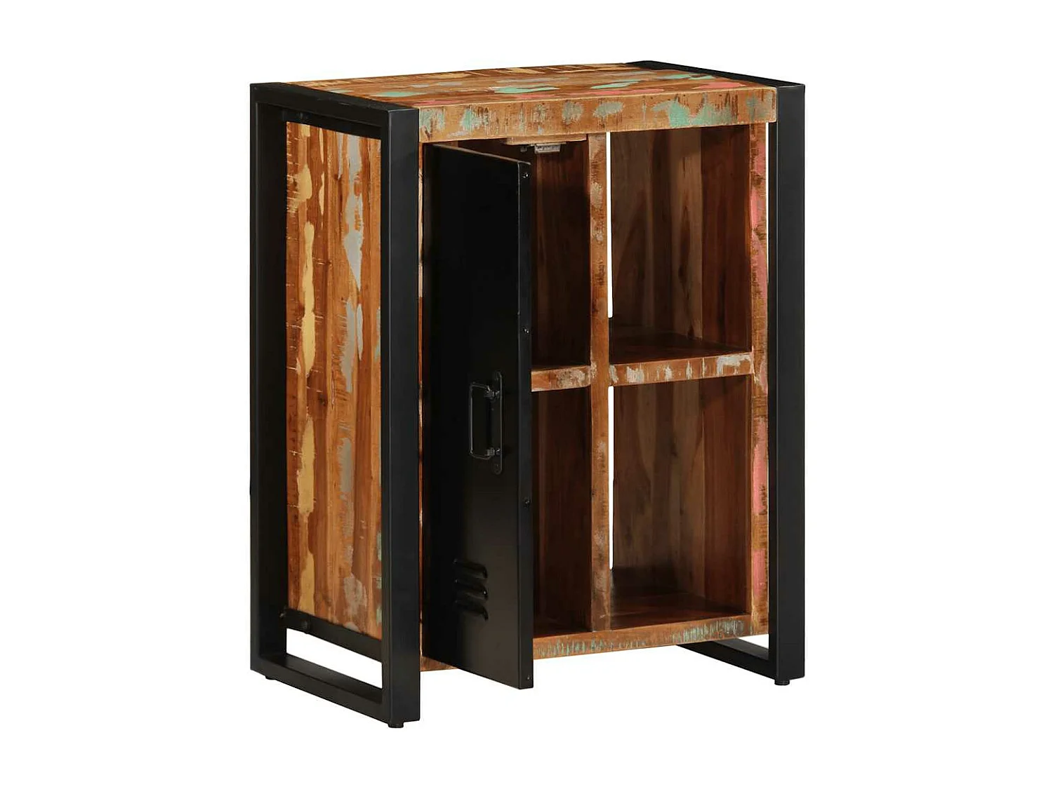 Buffet multicolore 55x35x70 cm bois massif récupération