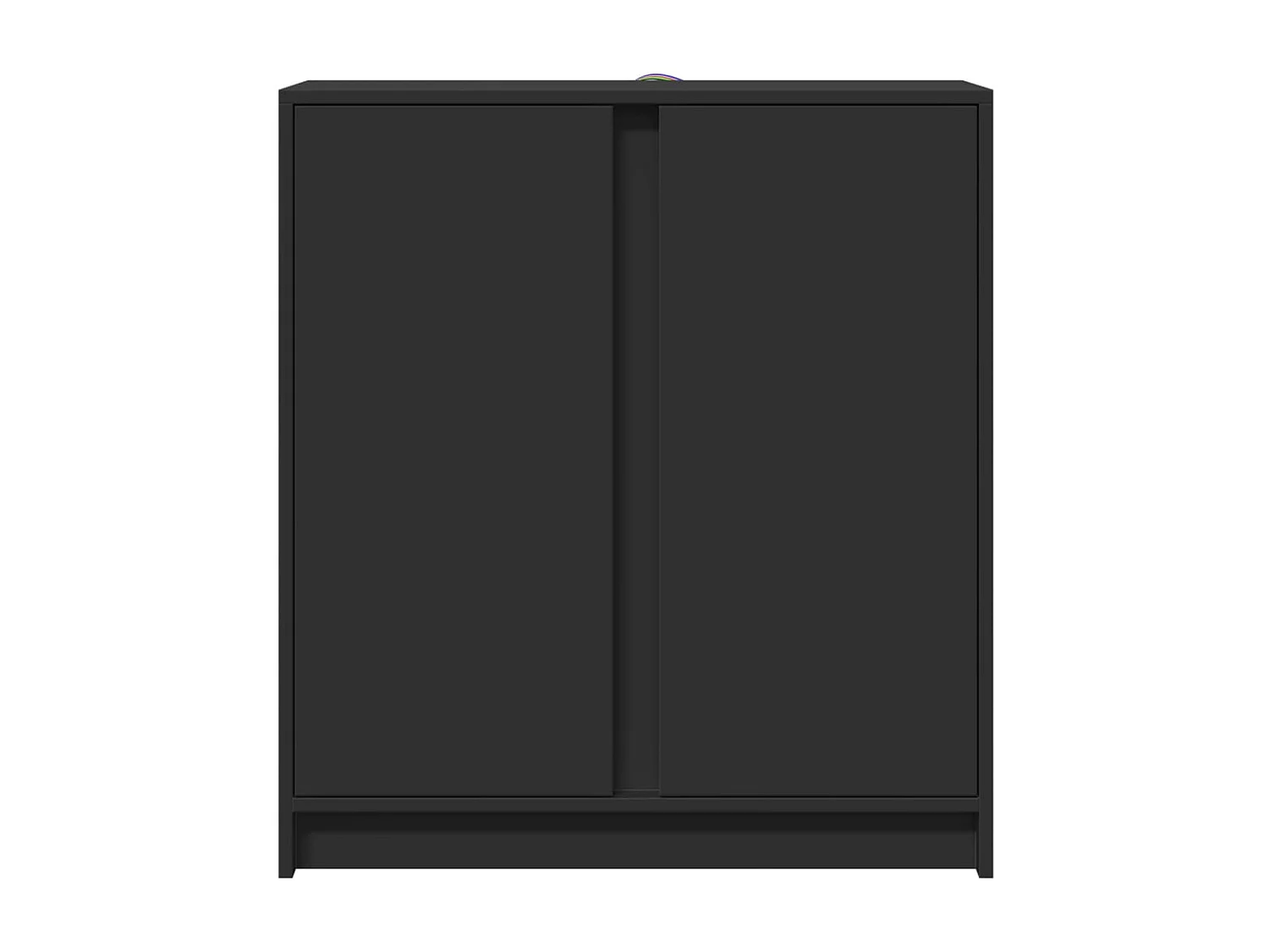 Buffet avec LED noir 77x34x85 cm bois d'ingénierie