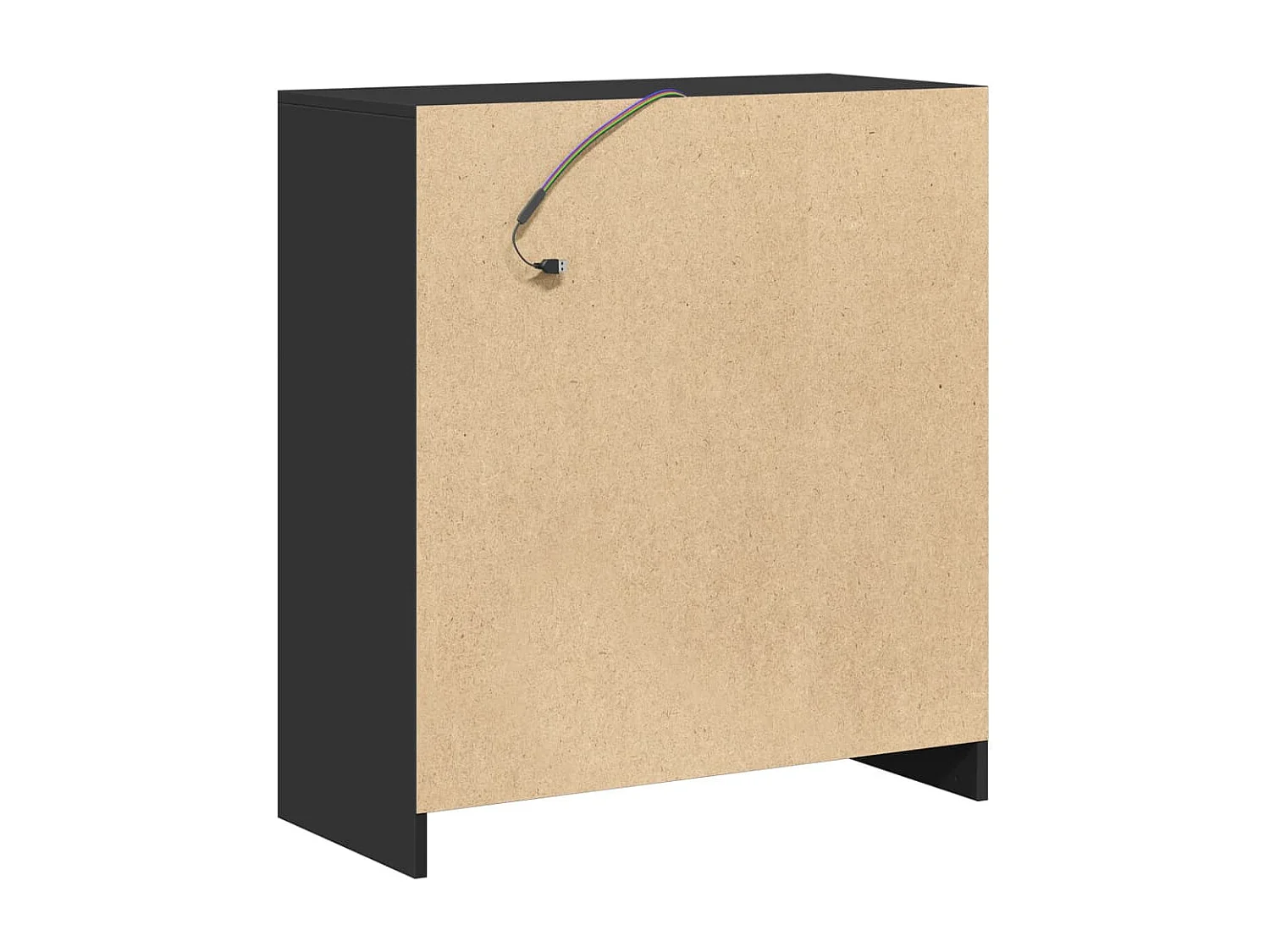 Buffet avec LED noir 77x34x85 cm bois d'ingénierie