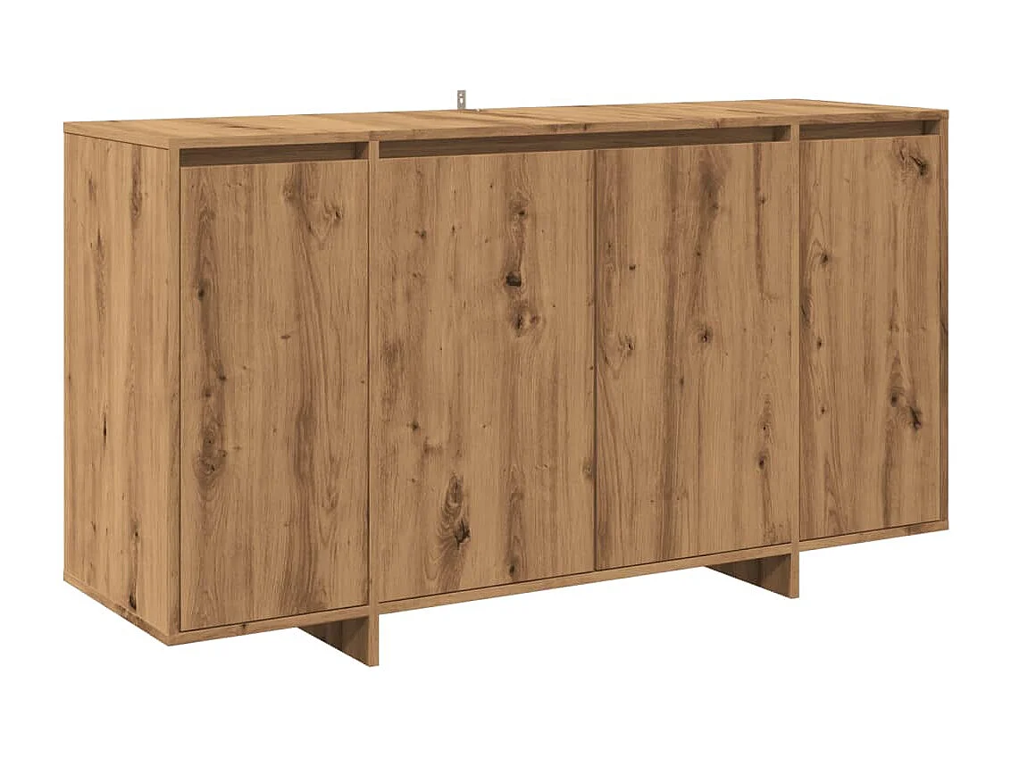 Buffet chêne artisanal 135x41x75 cm bois d'ingénierie