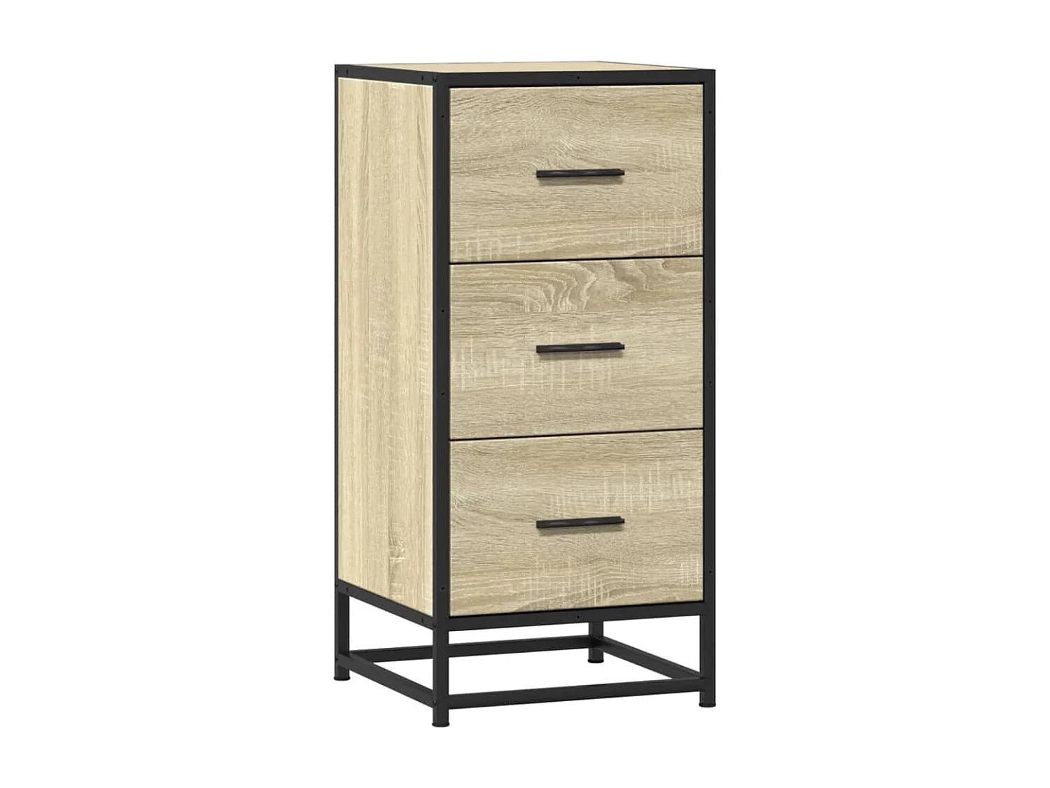 Buffet chêne sonoma 35,5x35x76 cm bois d'ingénierie et métal