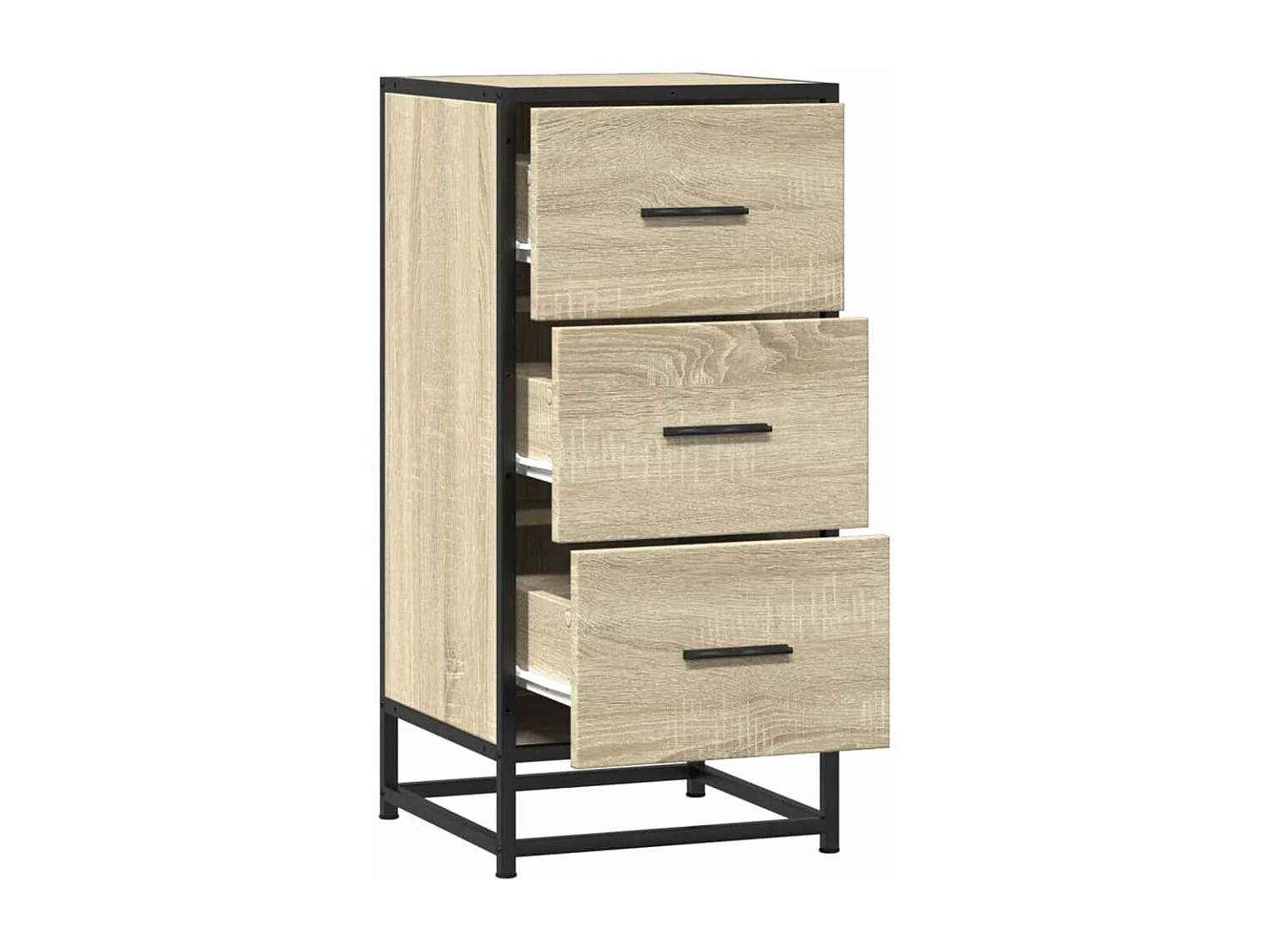 Buffet chêne sonoma 35,5x35x76 cm bois d'ingénierie et métal