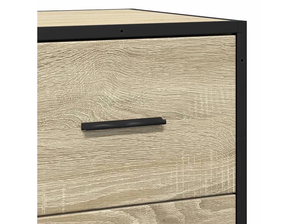 Buffet chêne sonoma 35,5x35x76 cm bois d'ingénierie et métal