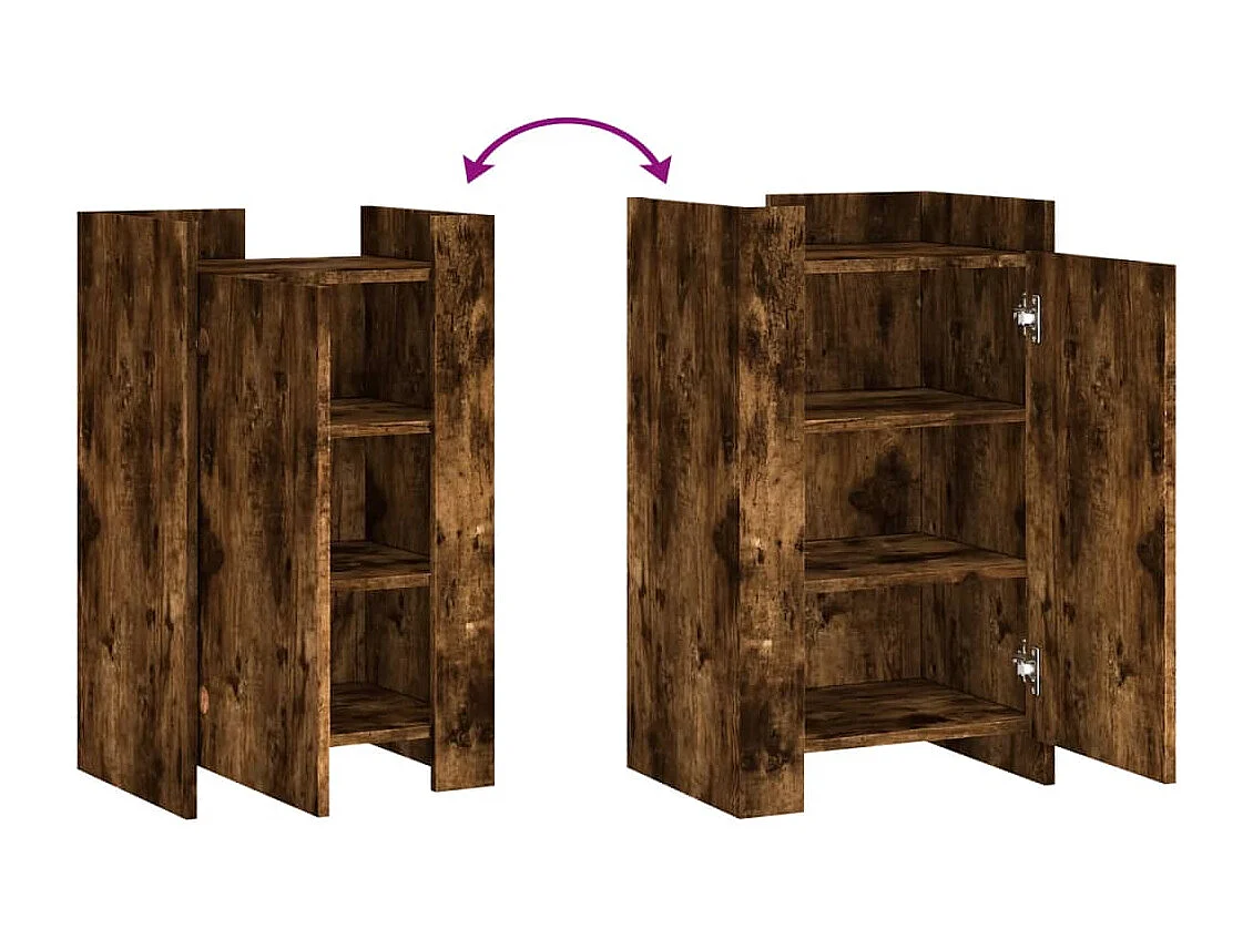 Credenza Rovere Fumo 45x35x75 cm in Legno Multistrato