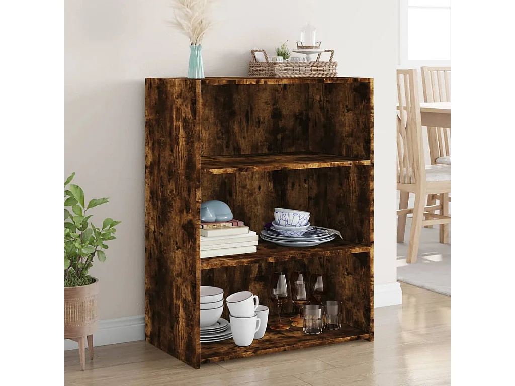 Aparador de madera de ingeniería roble ahumado 70x41x93 cm