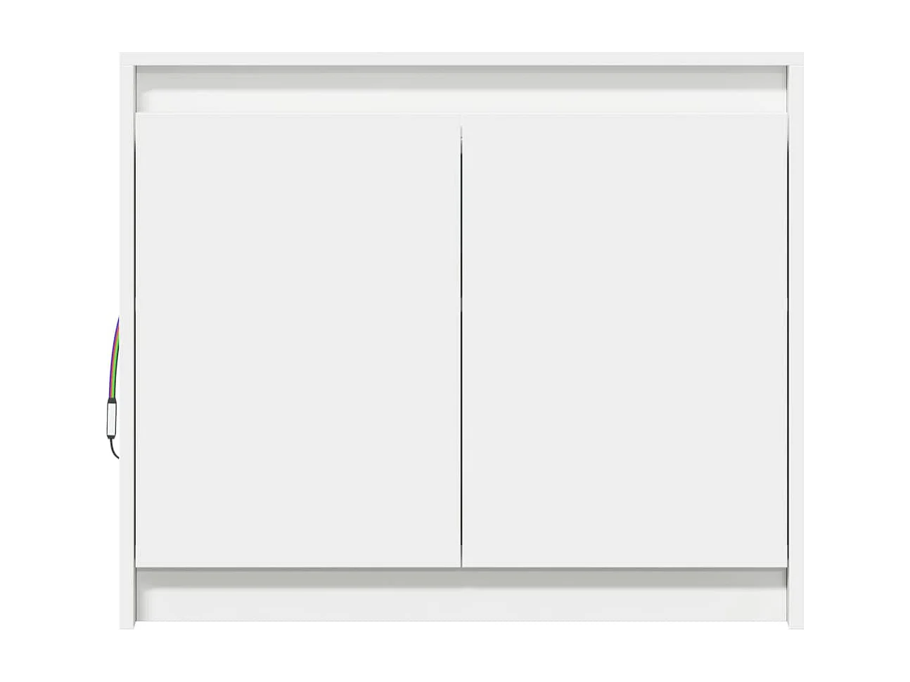 Buffet avec LED blanc 72x34x61 cm bois d'ingénierie