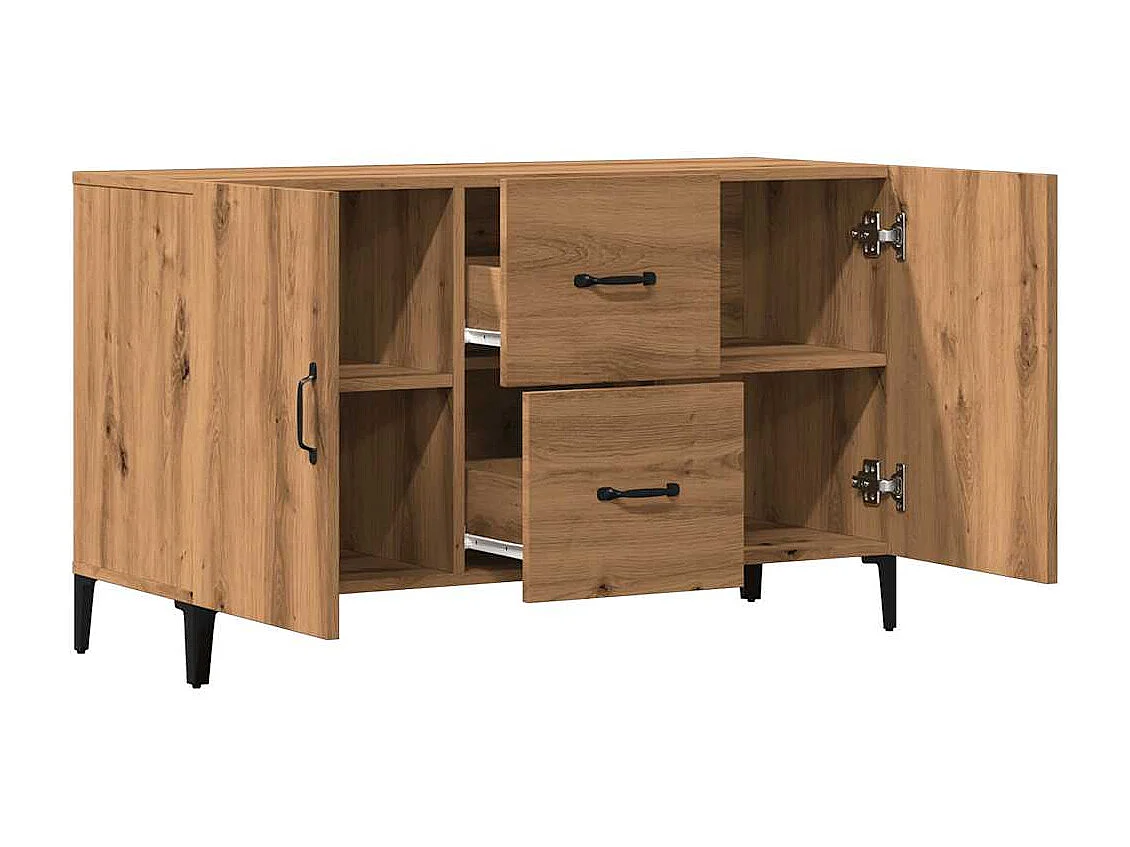 Buffet chêne artisanal 100x36x60 cm bois d'ingénierie