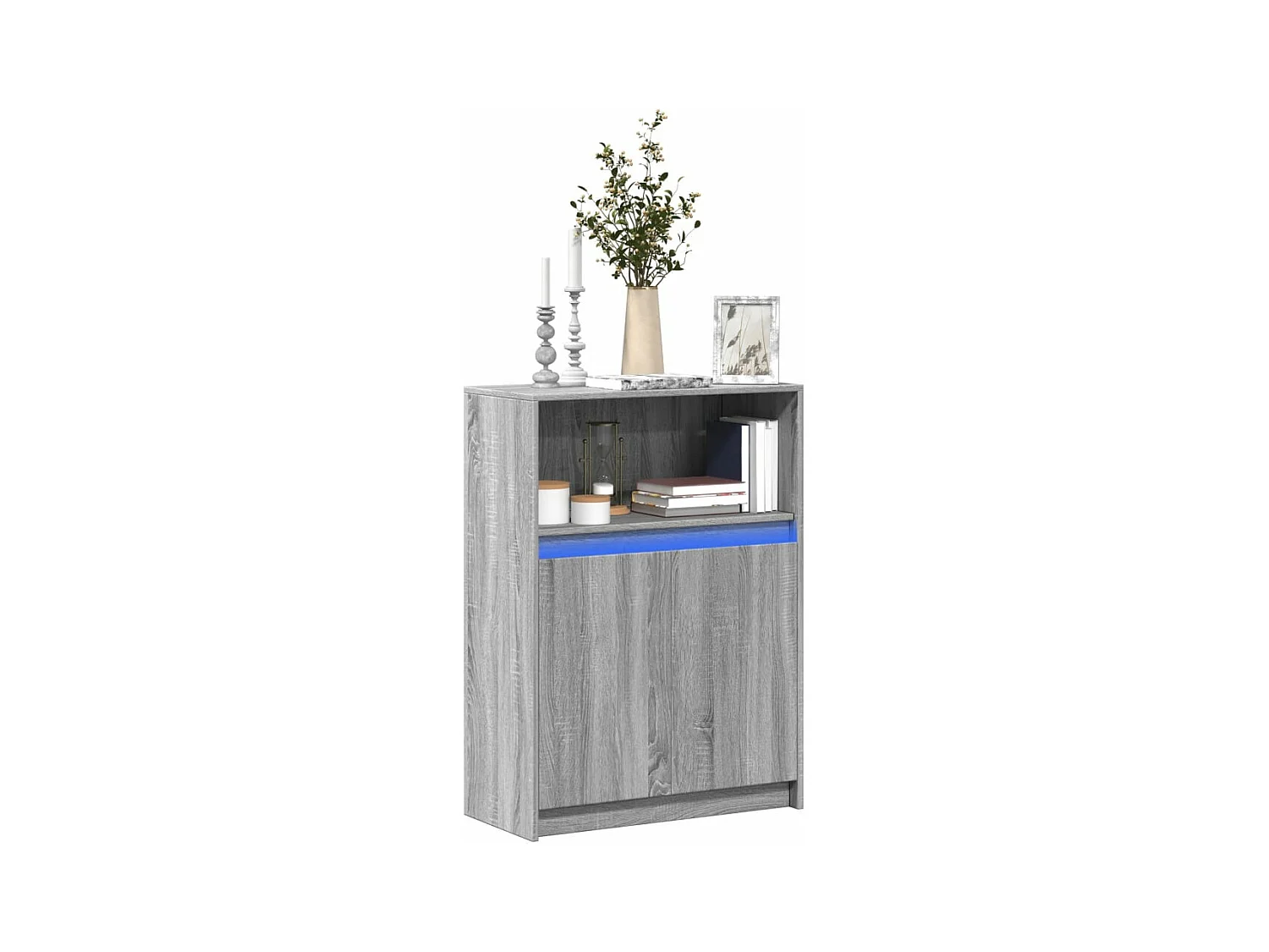 Buffet avec LED sonoma gris 72x34x100 cm bois d'ingénierie