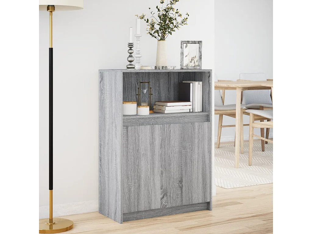 Buffet avec LED sonoma gris 72x34x100 cm bois d'ingénierie